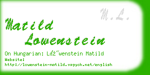 matild lowenstein business card
